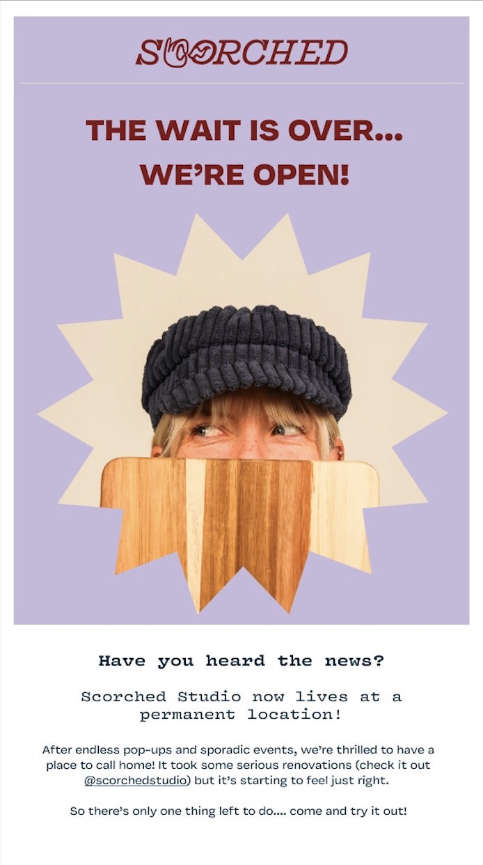 Scorched Studio email campaign, part 1